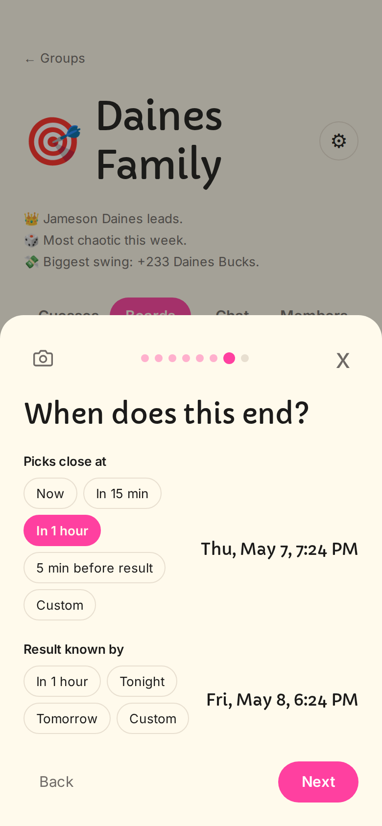 Board composer, Receipt (step 7/7)